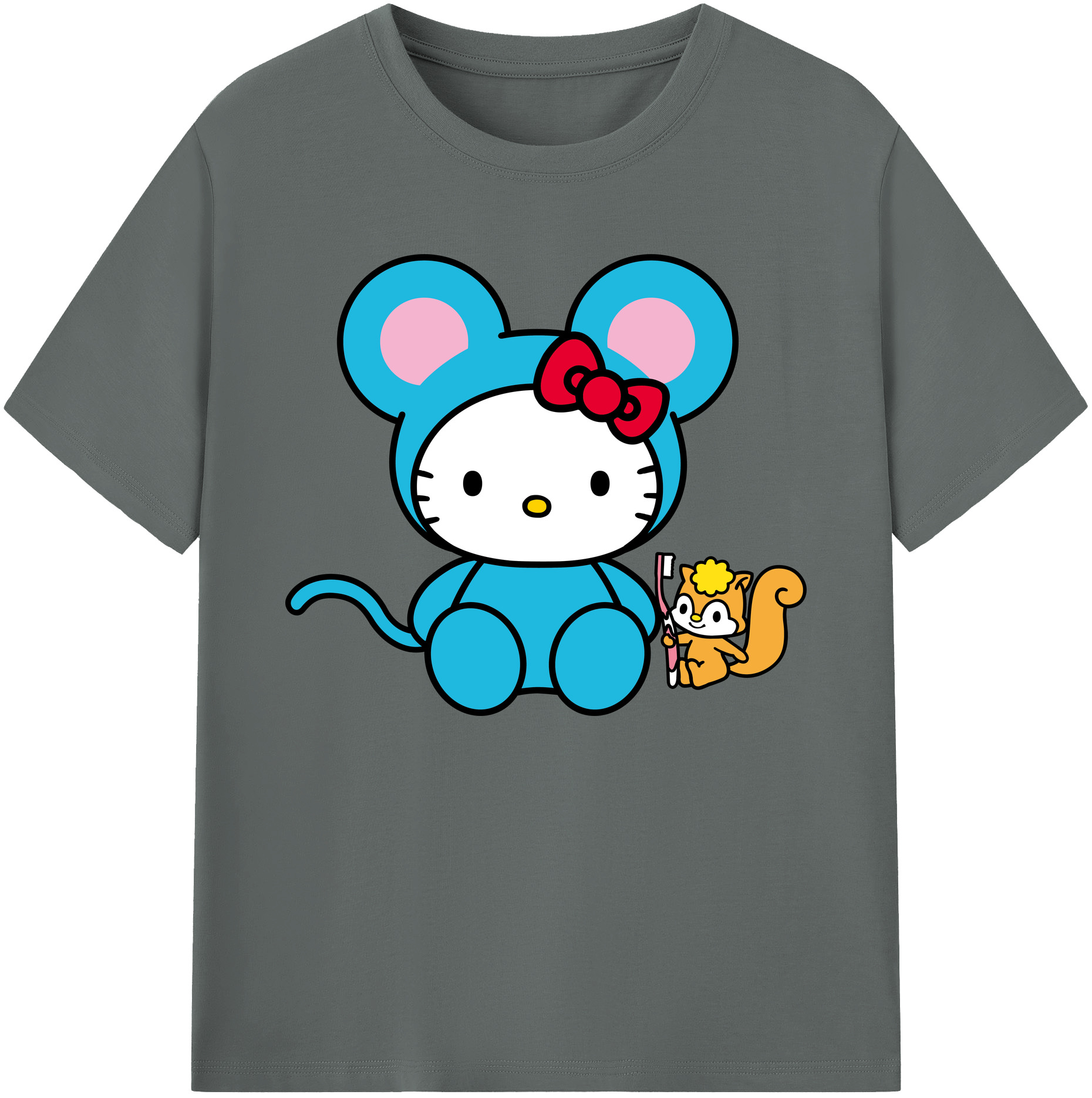 （画像用） Hello Kitty ハローキティ 綿100％ メンズ半袖Tシャツ｜肌触りやわらか＆通気性